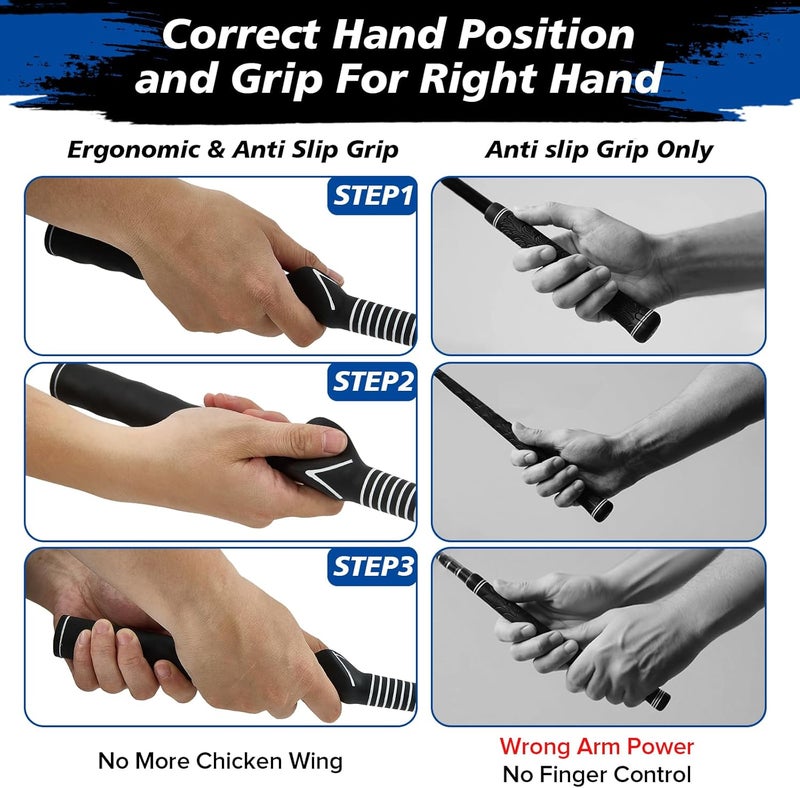 KALAUTO Telescopic Club, Retractable Golf Swing Training Aid with Golf Grip Trainer,Practice Golf Stick & Golf Swing Trainer for Warm-up/Indoor Practice/Strength & Tempo Training - Image 5